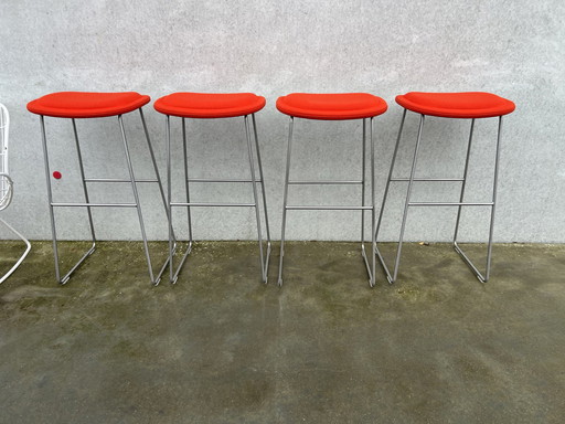 4X Cappellini Hi Pad Stool Rood