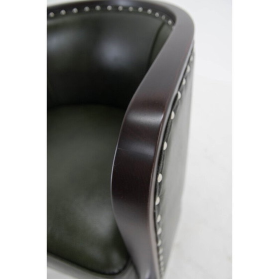 Image 1 of Vintage Bauhaus buisfauteuil in groen leer, jaren 1920