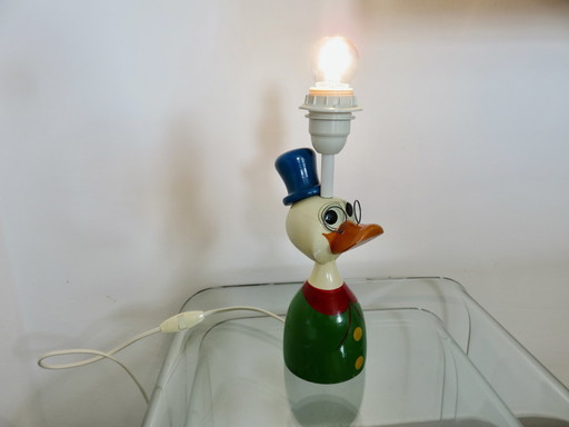 Originele houten eendenlamp, kinderkamer 1980