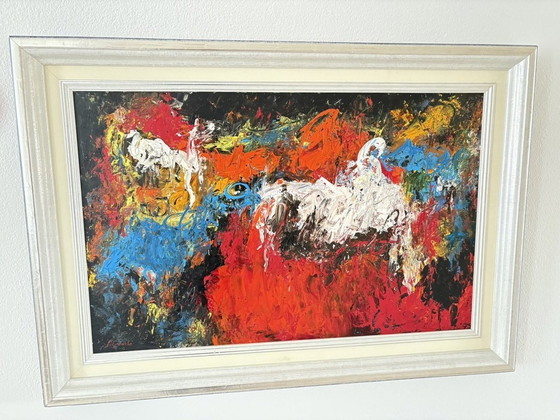 Image 1 of Abstracte Schilderij Jan Van Ginneke