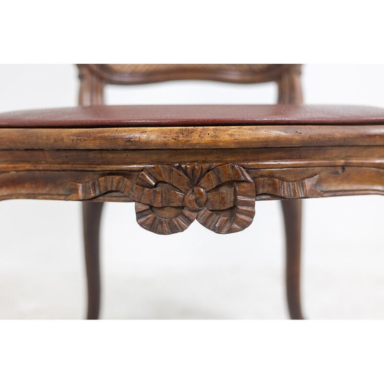 Image 1 of Paar vintage "cabriolet" fauteuils in walnoot en rietwerk, Frankrijk 1760