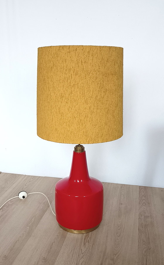 Image 1 of Doria Grote vloerlamp van rood glas