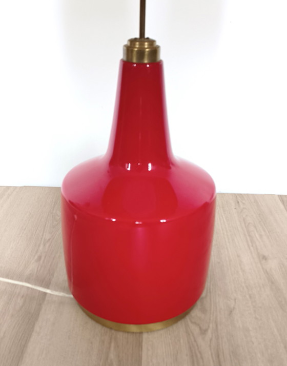 Image 1 of Doria Grote vloerlamp van rood glas