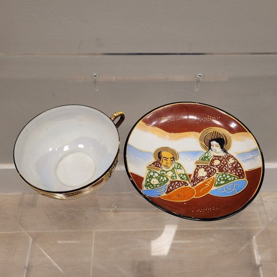 Image 1 of Vintage theepotten servies "Toi et Moi" van Satsuma porselein, Japan