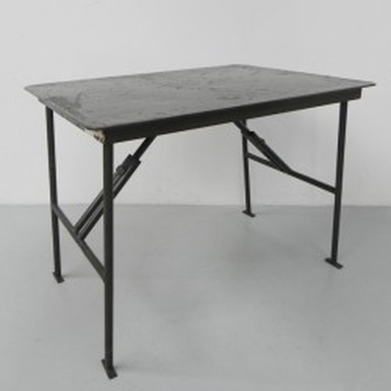 Image 1 of Industriële stalen klaptafel - 1950