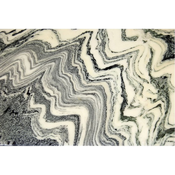 Image 1 of Vintage marmeren en chromen salontafel, 1970