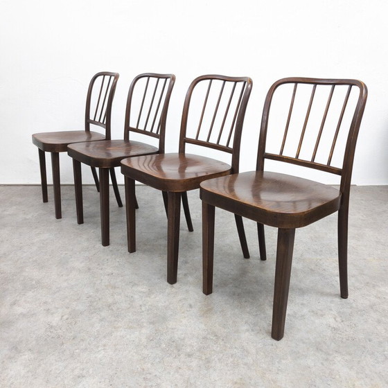 Image 1 of Set van 4 vintage Thonet A 811/4 eetkamerstoelen van Josef Hoffmann, jaren 1930