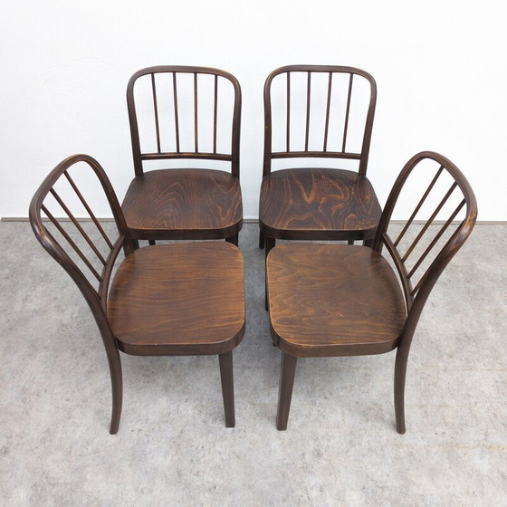 Image 1 of Set van 4 vintage Thonet A 811/4 eetkamerstoelen van Josef Hoffmann, jaren 1930