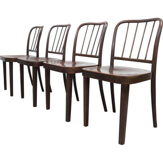 Image 1 of Set van 4 vintage Thonet A 811/4 eetkamerstoelen van Josef Hoffmann, jaren 1930