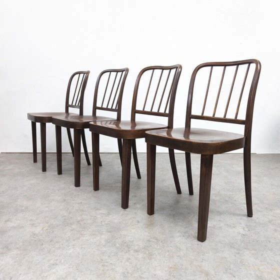 Image 1 of Set van 4 vintage Thonet A 811/4 eetkamerstoelen van Josef Hoffmann, jaren 1930