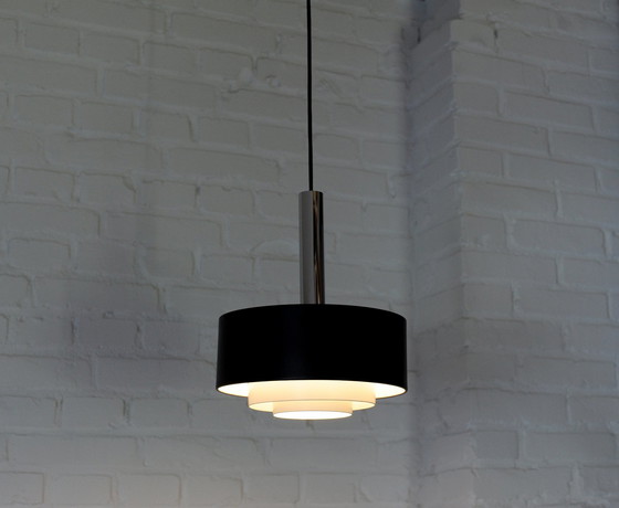 Image 1 of Bijzondere Mcm Zwart Witte Schalen Hanglamp