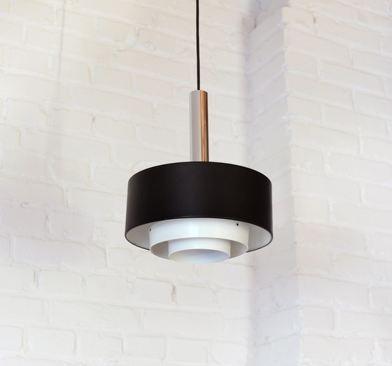 Image 1 of Bijzondere Mcm Zwart Witte Schalen Hanglamp