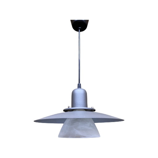 Vintage hanglamp van metaal/glas