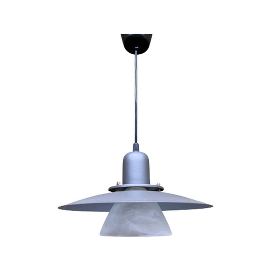 Image 1 of Vintage hanglamp van metaal/glas