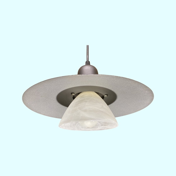 Image 1 of Vintage hanglamp van metaal/glas