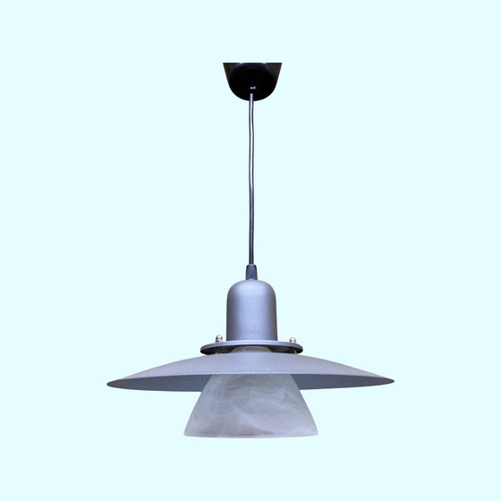 Image 1 of Vintage hanglamp van metaal/glas