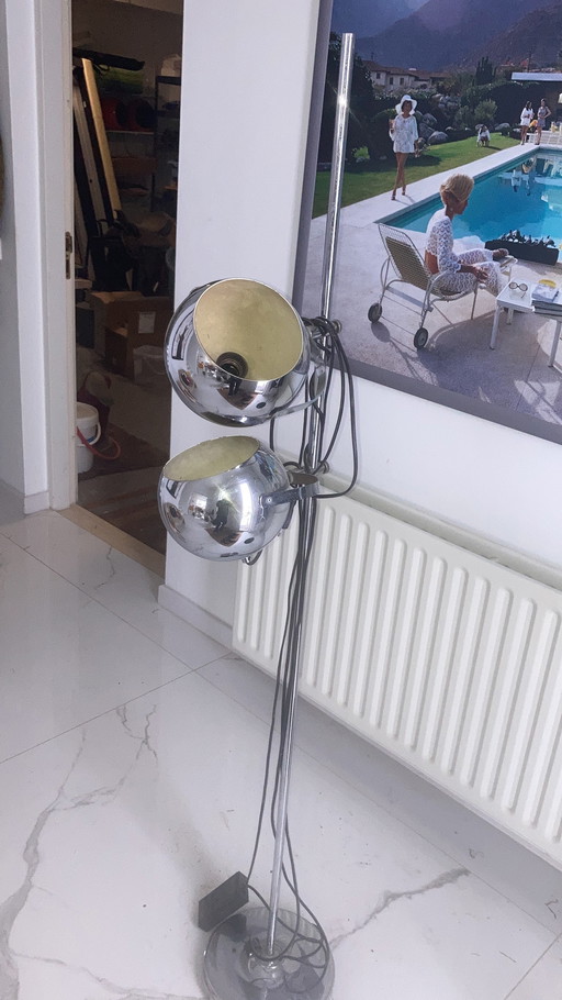 Vintage Bollenlamp In Chroom Met Dimmer