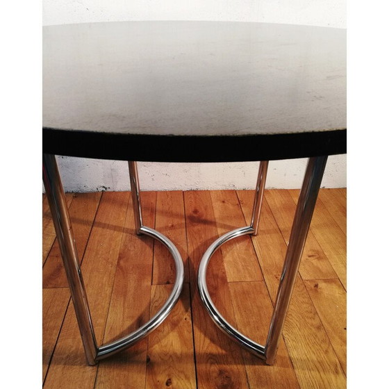 Image 1 of Vintage zwart gelakte houten tafel