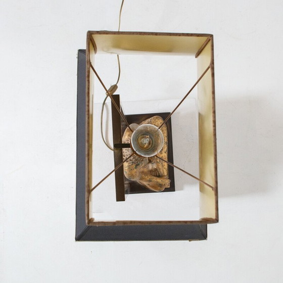 Image 1 of Vintage Boeddha lamp in messing en verguld gips van Deknud, België 1970