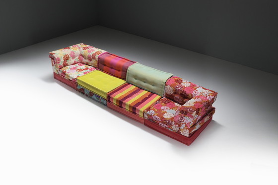 Image 1 of Mah Jong Sofa In 'Kenzo Takada' Stof Door Hans Hopfer Voor Roche Bobois Frankrijk