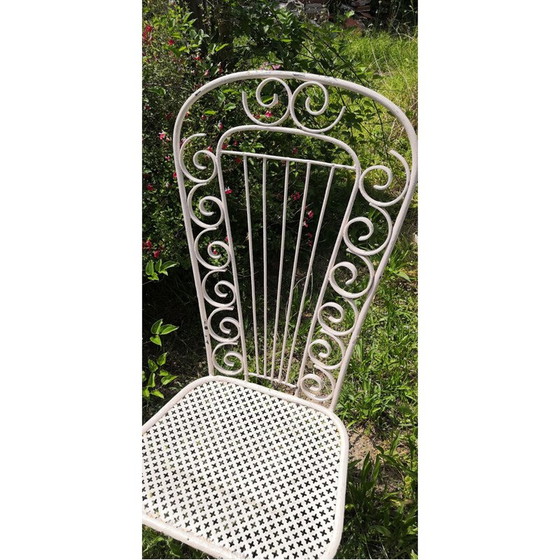 Image 1 of Paar vintage metalen klaverbladstoelen, jaren 1950