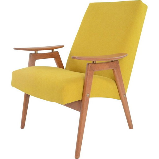 Vintage gele fauteuil van Jiroutek, 1960