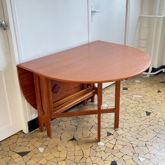 Image 1 of Vintage Scandinavische tafel met teakhouten kleppen, 1960