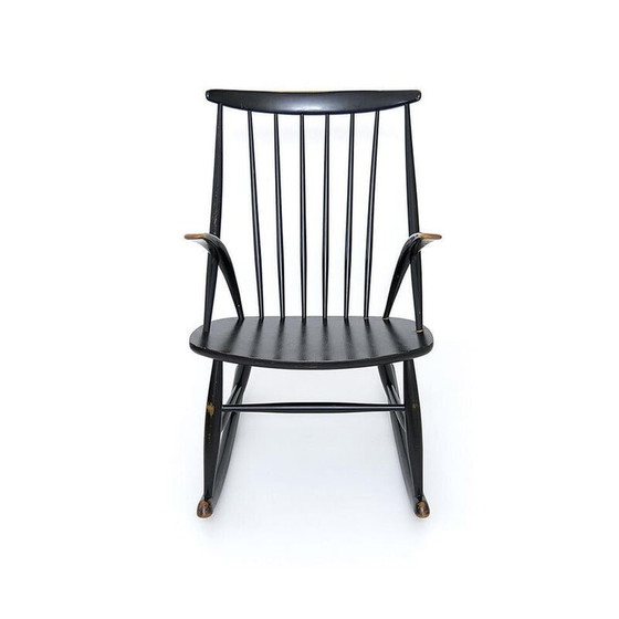Image 1 of Vintage schommelstoel van Illum Wikkelso voor Niels Eilersen, Denemarken 1959