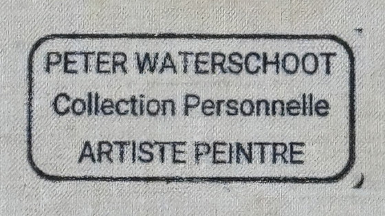 Image 1 of Peter Waterschoot 1969-2022 Prachtige abstracte compositie hommage aan Nicolas De Stael