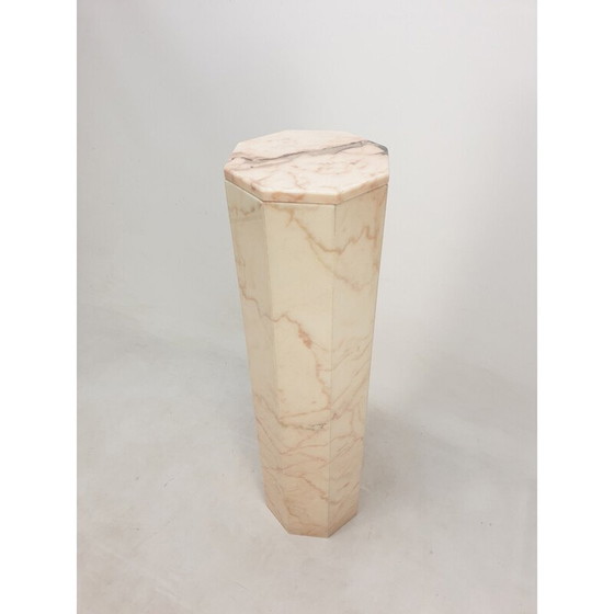 Image 1 of Vintage achthoekige marmeren sokkel, Italië 1980