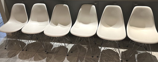 6x Vitra Eames DSR eetkamerstoel