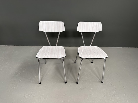 Image 1 of 2x Formica keukenstoelen