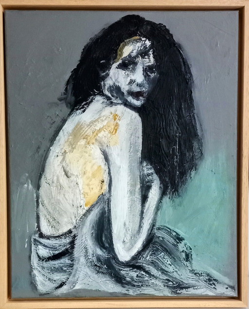 Tineke Van Steenbergen Girl, Acrylverfschilderij