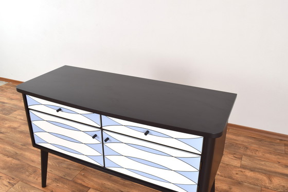 Image 1 of Mid Century Op-Art. Handgeschilderd Duits dressoir, 1960S.