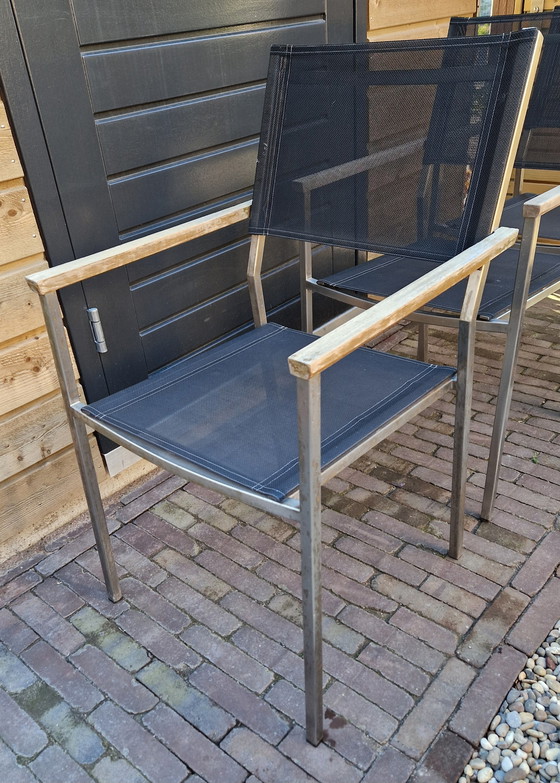 Image 1 of 6x Gloster tuinstoelen en 1x Gloster tuintafel