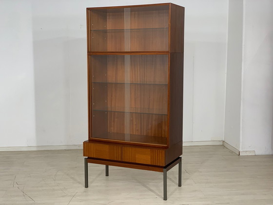 Image 1 of Mid Century highboard vitrinekast woonkamer kast vintage