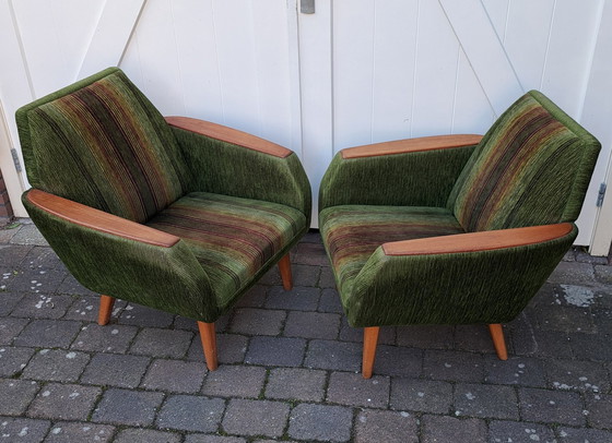 Image 1 of 2X Fauteuil in de stijl van Madsen & Schubell Voor Bovenkamp