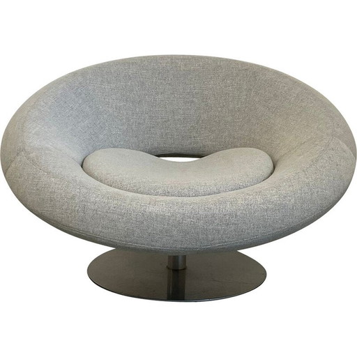 Vintage draaifauteuil in staal en stof van Manzoni en Tapinassi voor Arkeetipo, Italië 2004