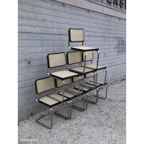 Image 1 of B32 vintage stoelen in zwart beuken van Marcel Breuer, Italië