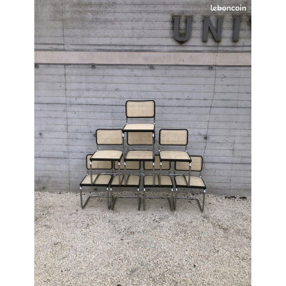 Image 1 of B32 vintage stoelen in zwart beuken van Marcel Breuer, Italië