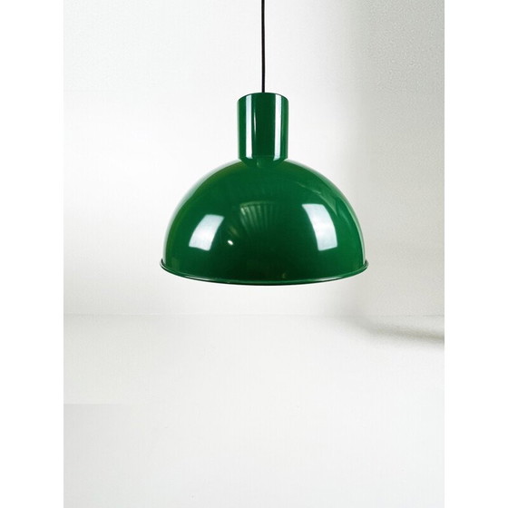 Image 1 of Deense vintage groene Maxi Bunker hanglamp door Jo Hammerborg voor Fog en Morup, 1970