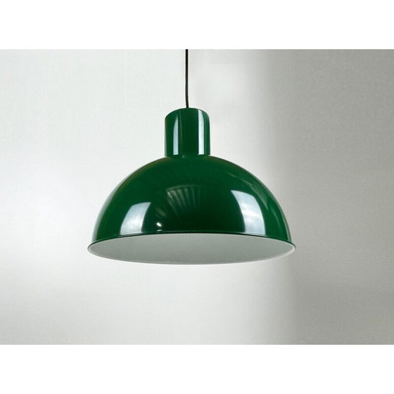 Image 1 of Deense vintage groene Maxi Bunker hanglamp door Jo Hammerborg voor Fog en Morup, 1970