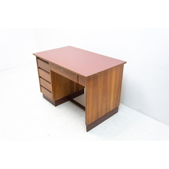 Image 1 of Vintage notenhouten en formica bureau, Tsjechië 1960