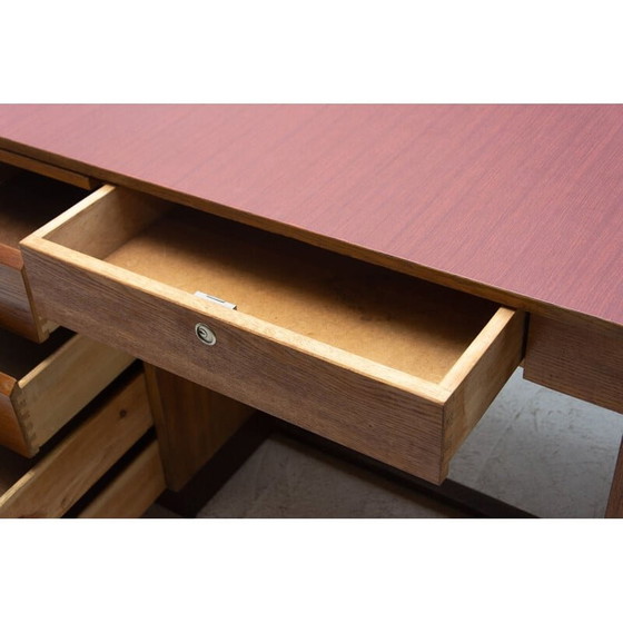 Image 1 of Vintage notenhouten en formica bureau, Tsjechië 1960