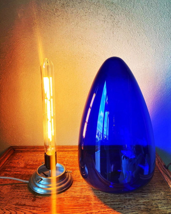 Image 1 of Prachtige blauwe plafondlamp