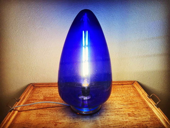 Image 1 of Prachtige blauwe plafondlamp