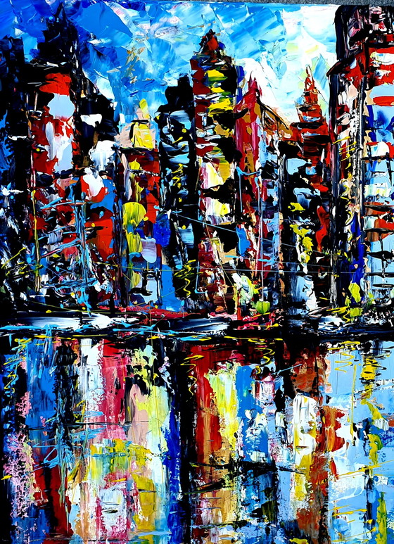 Image 1 of Jovan Srijemac - Abstracte kleuren van Manhattan