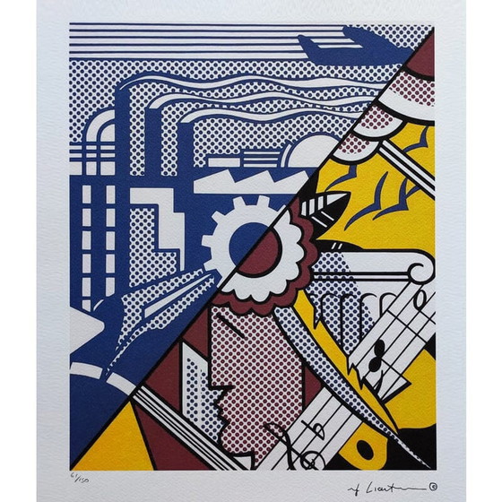 Image 1 of Vintage Roy Lichtenstein "Industrie en de kunsten (II)" Limited Edition lithografie