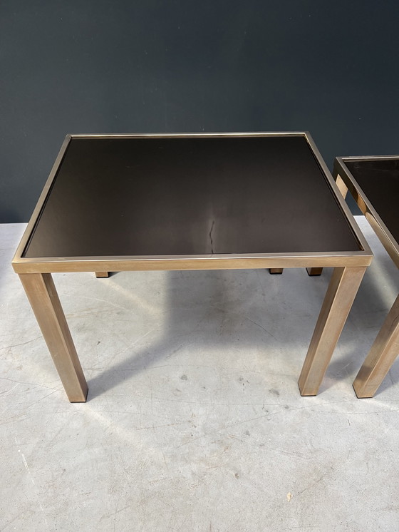 Image 1 of Nesting tables uit de jaren zeventig, goudverguld