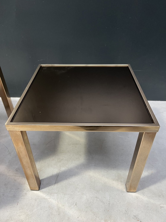 Image 1 of Nesting tables uit de jaren zeventig, goudverguld